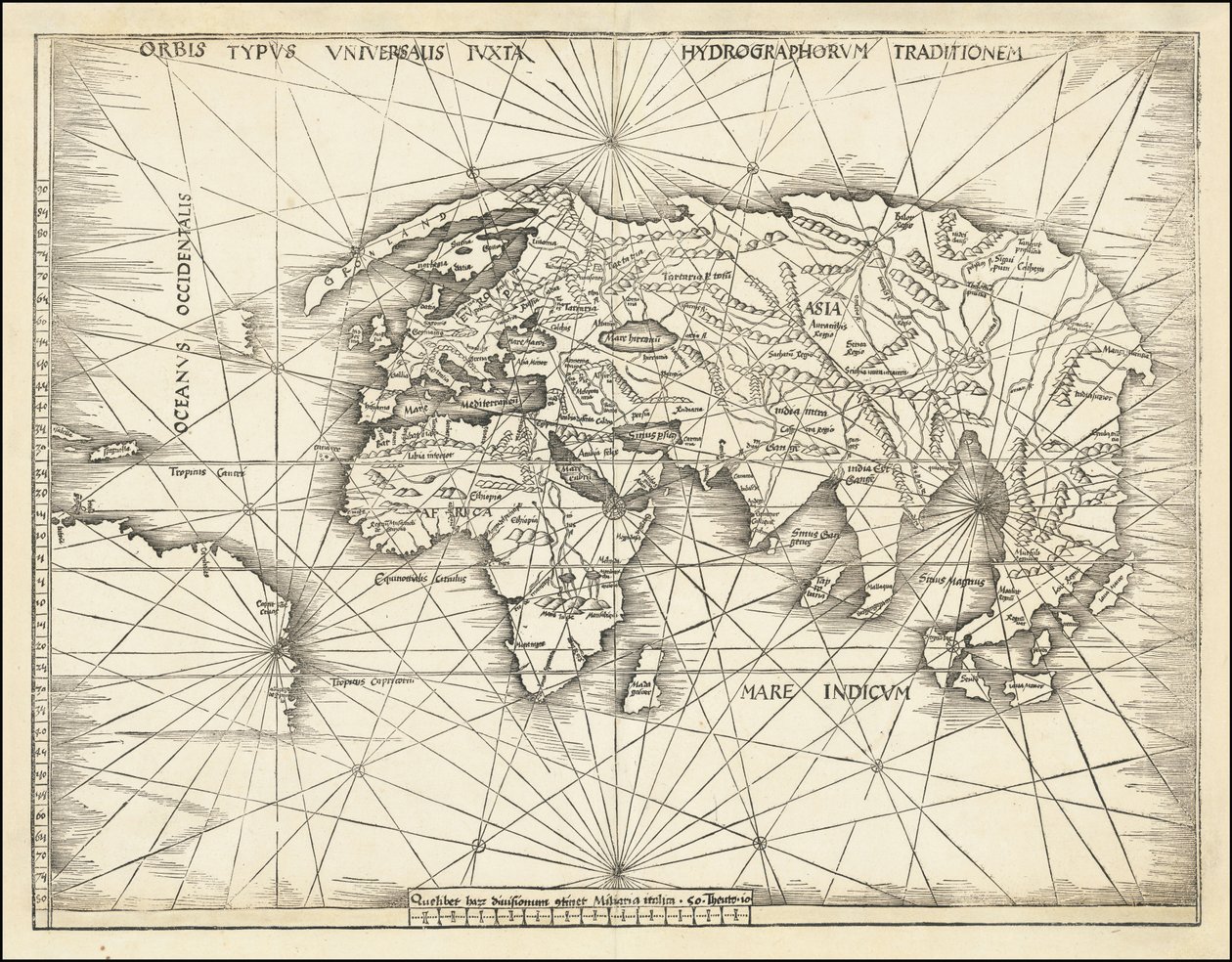 Mapa de 1513 - Orbis Typus Universalis Iuxta Hydrographorum Traditionem de Martin Waldseemuller