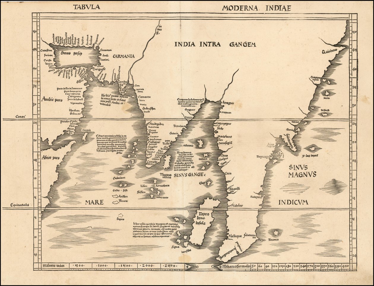 Mapa de 1513 do Sul e Sudeste Asiático de Martin Waldseemüller de Martin Waldseemuller