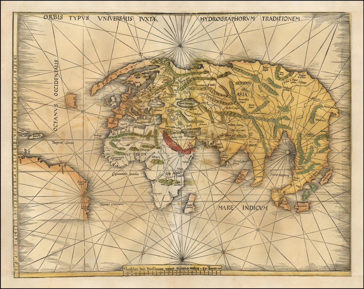 Mapa do mundo de 1513 de Martin Waldseemüller de Martin Waldseemuller