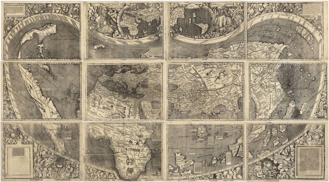 Mapa mundial Universalis Cosmographia, 1507 de Martin Waldseemuller
