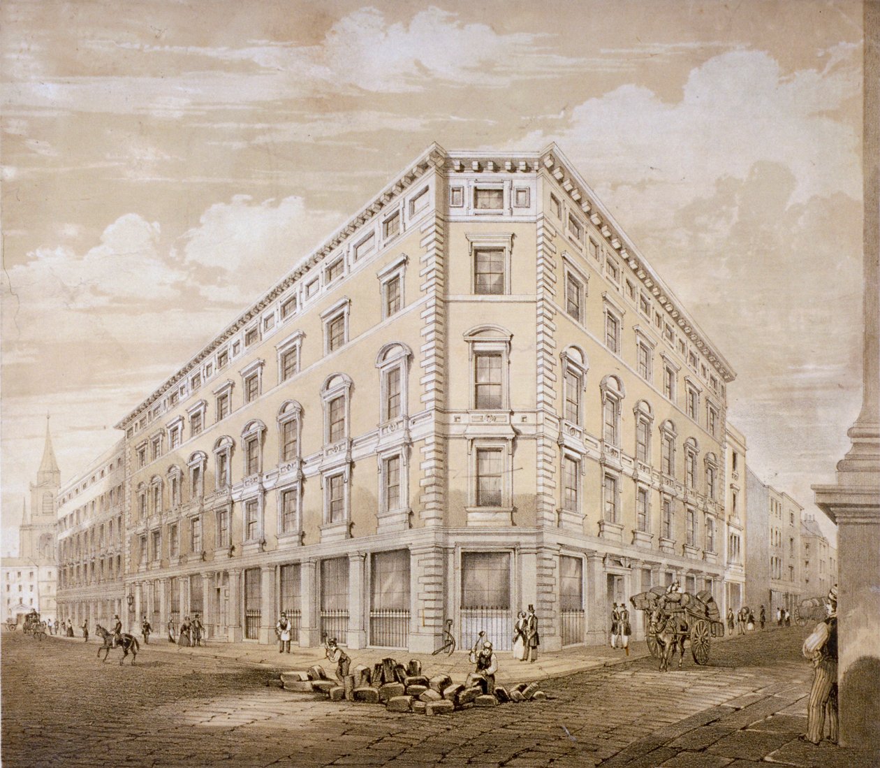 Gresham Street, Cidade de Londres, 1840. de Martin and Hood