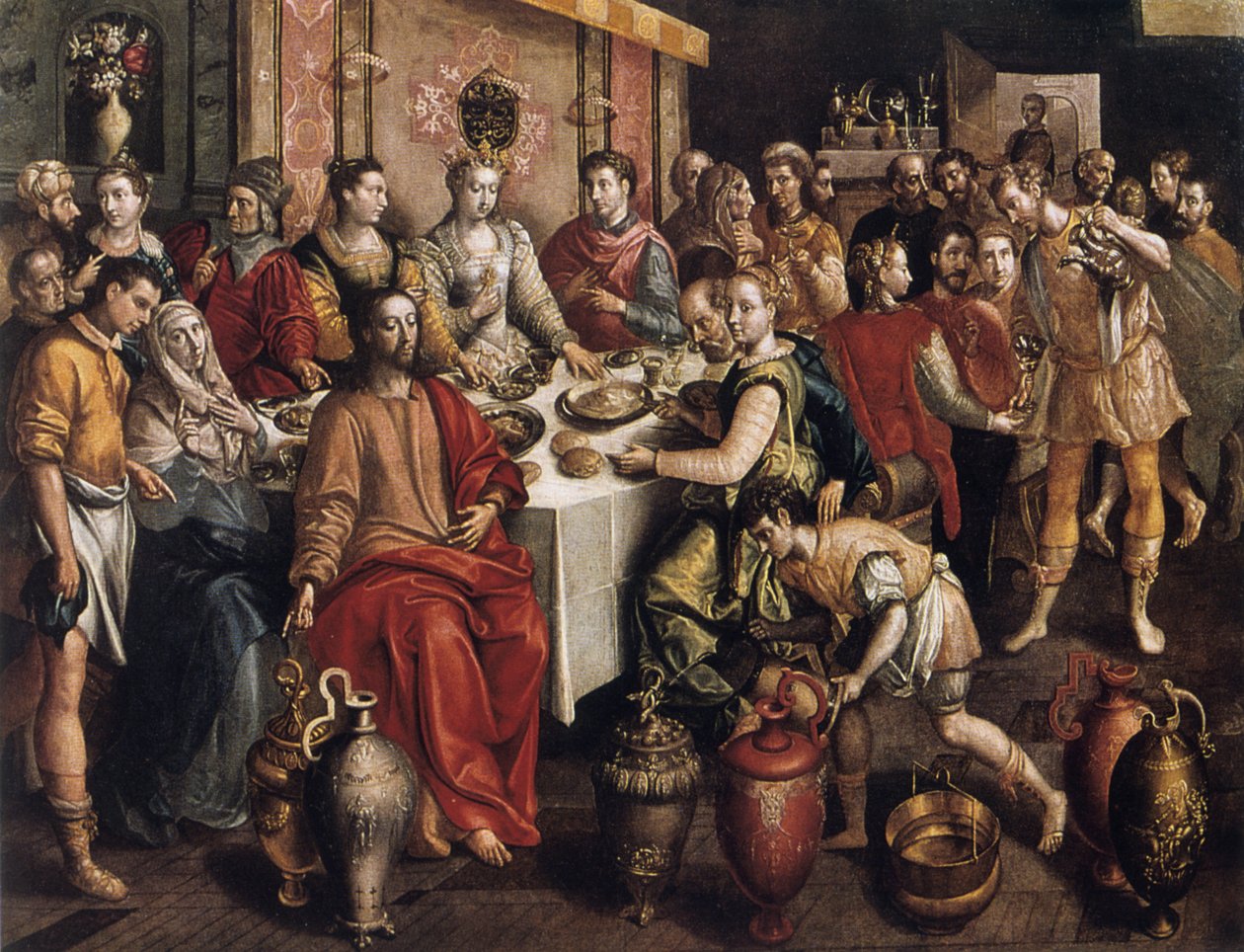 O casamento em Caná, 1596-1597 de Maarten de Vos