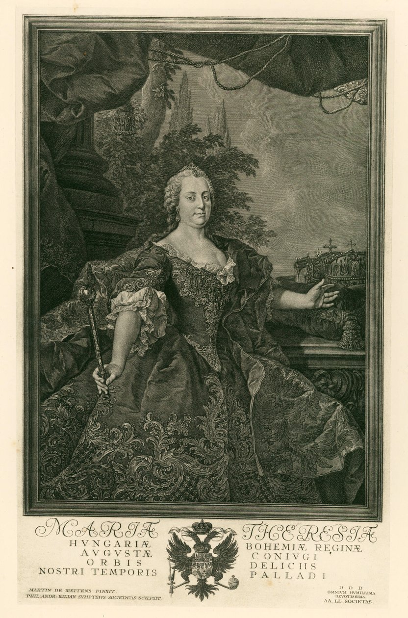 Maria Theresia, Santa Imperatriz Romana (gravura) de Martin van (after) Mytens or Meytens