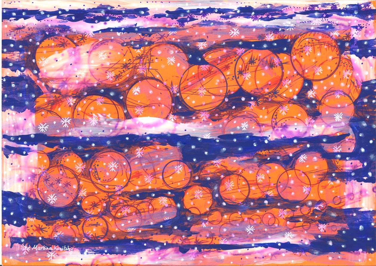 Tangerinas no inverno Abstrato de Martina Konitzky