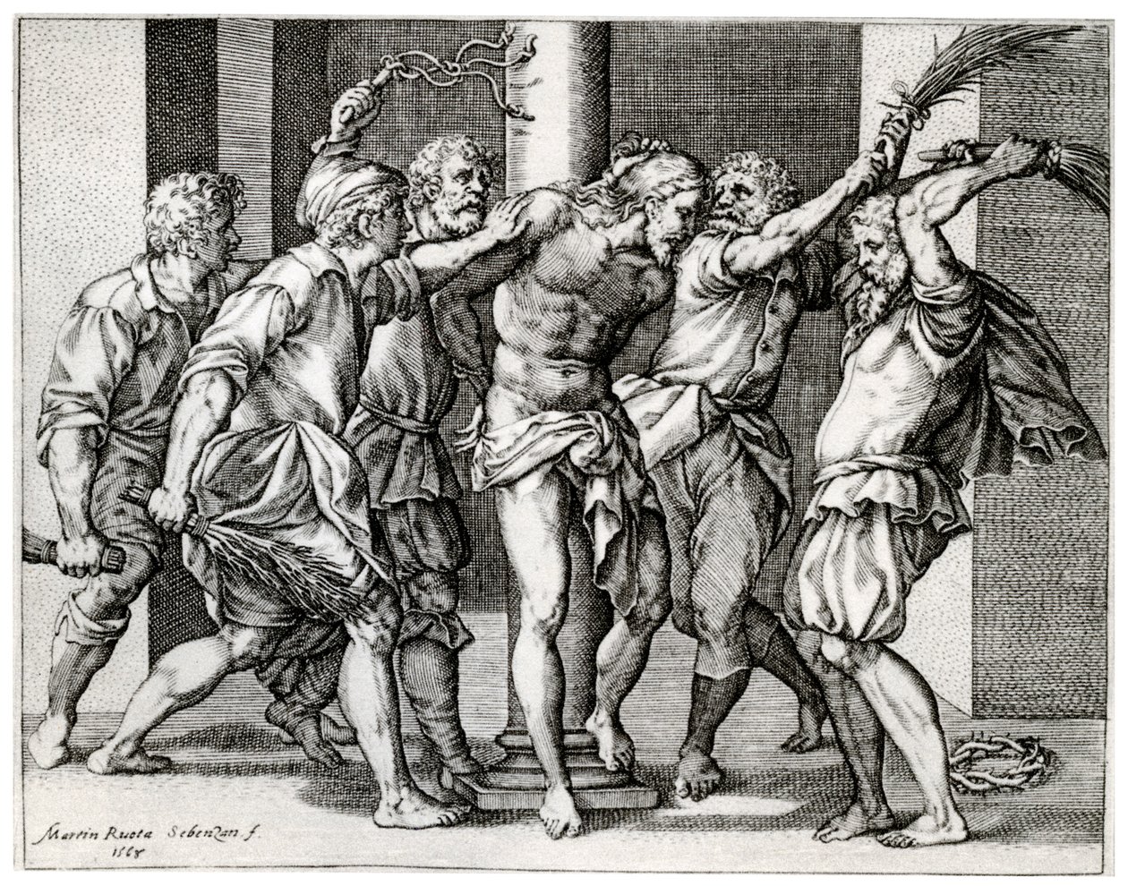 O Flagelo de Cristo, 1568, 1937 de Martino Rota