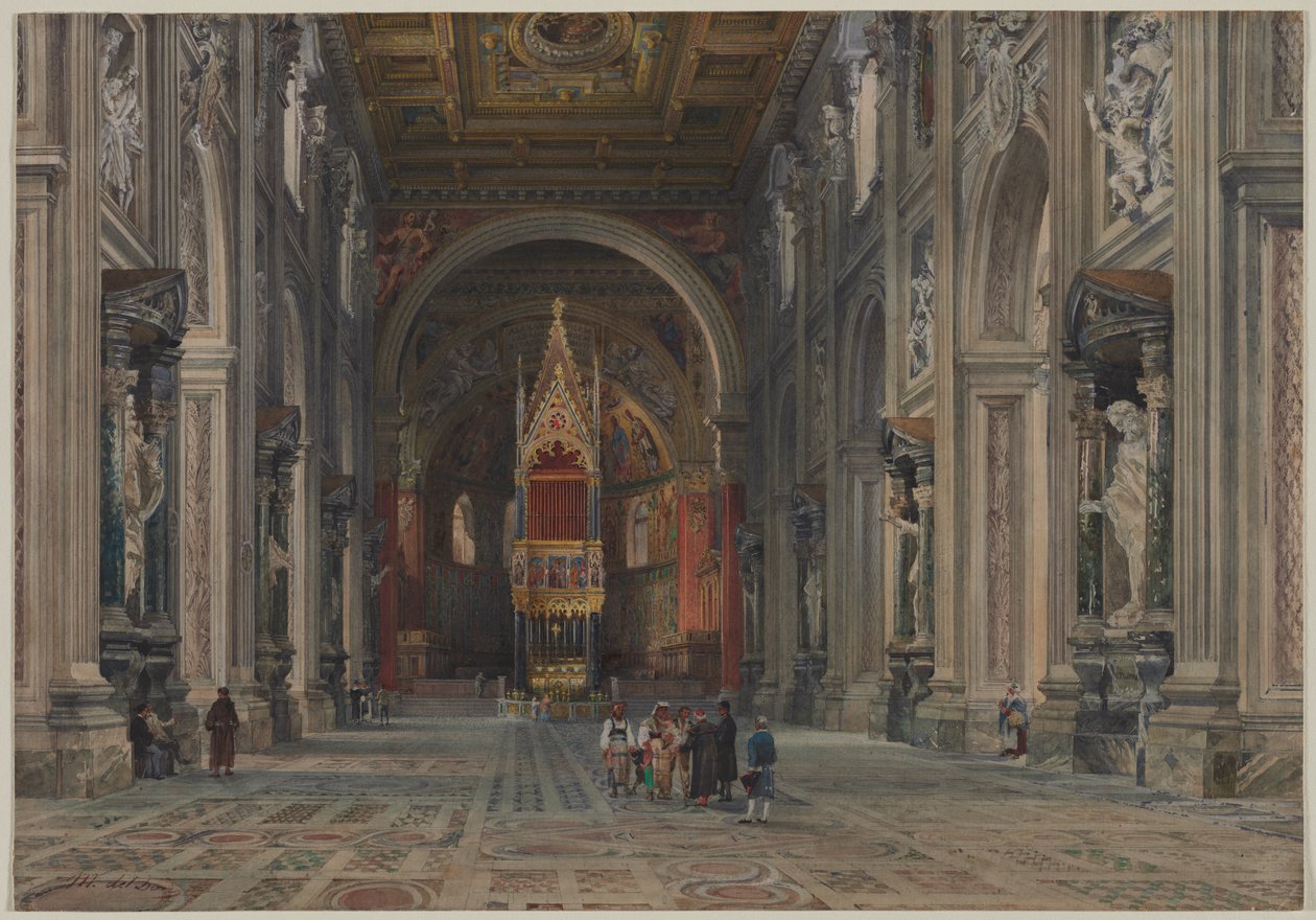 Interior de San Giovanni in Laterano, Roma de Martino del Don