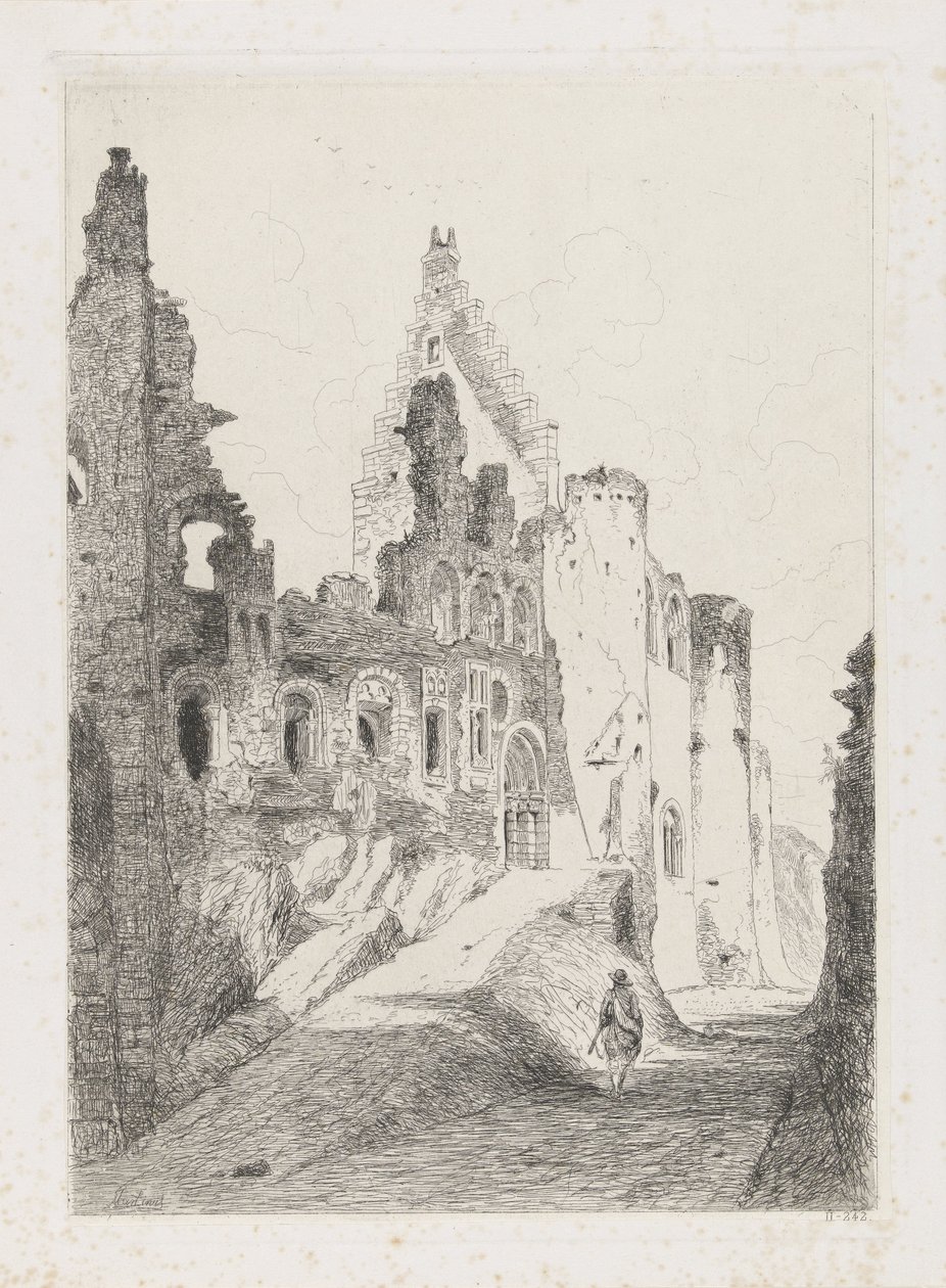 Ruínas do castelo de Vianden de Martinus Antonius Kuytenbrouwer jr.