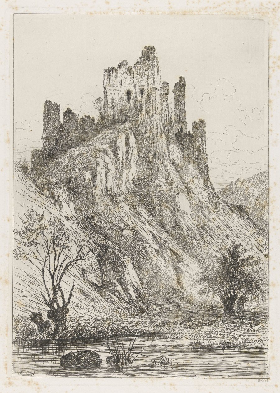 Ruínas do castelo de Montaigle de Martinus Antonius Kuytenbrouwer jr.