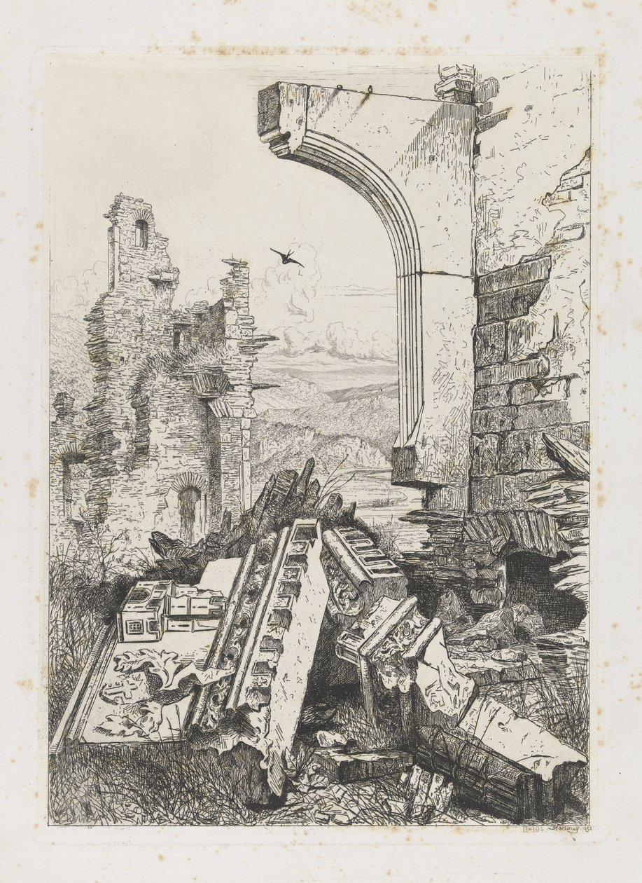 Ruínas do Castelo Bourscheid de Martinus Antonius Kuytenbrouwer jr.