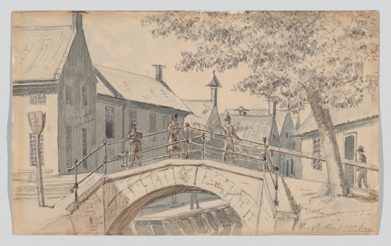 Uma ponte sobre um canal em Winschoten de Martinus Rørbye