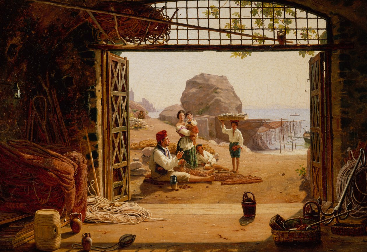 Uma família de pescadores napolitanos de Martinus Rorbye