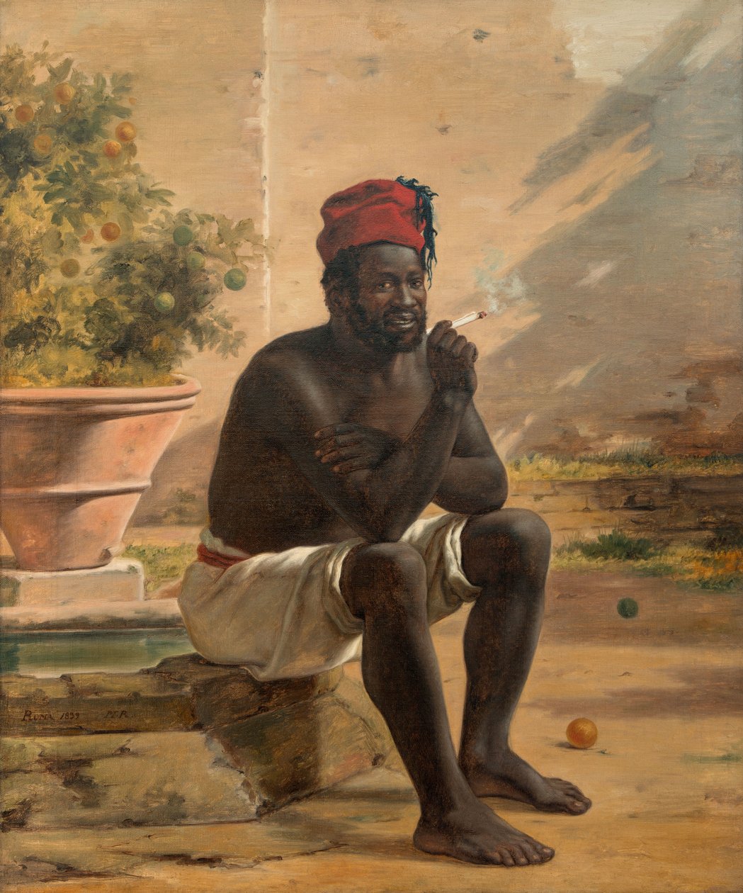 Um núbio sentado, Roma de Martinus Rorbye