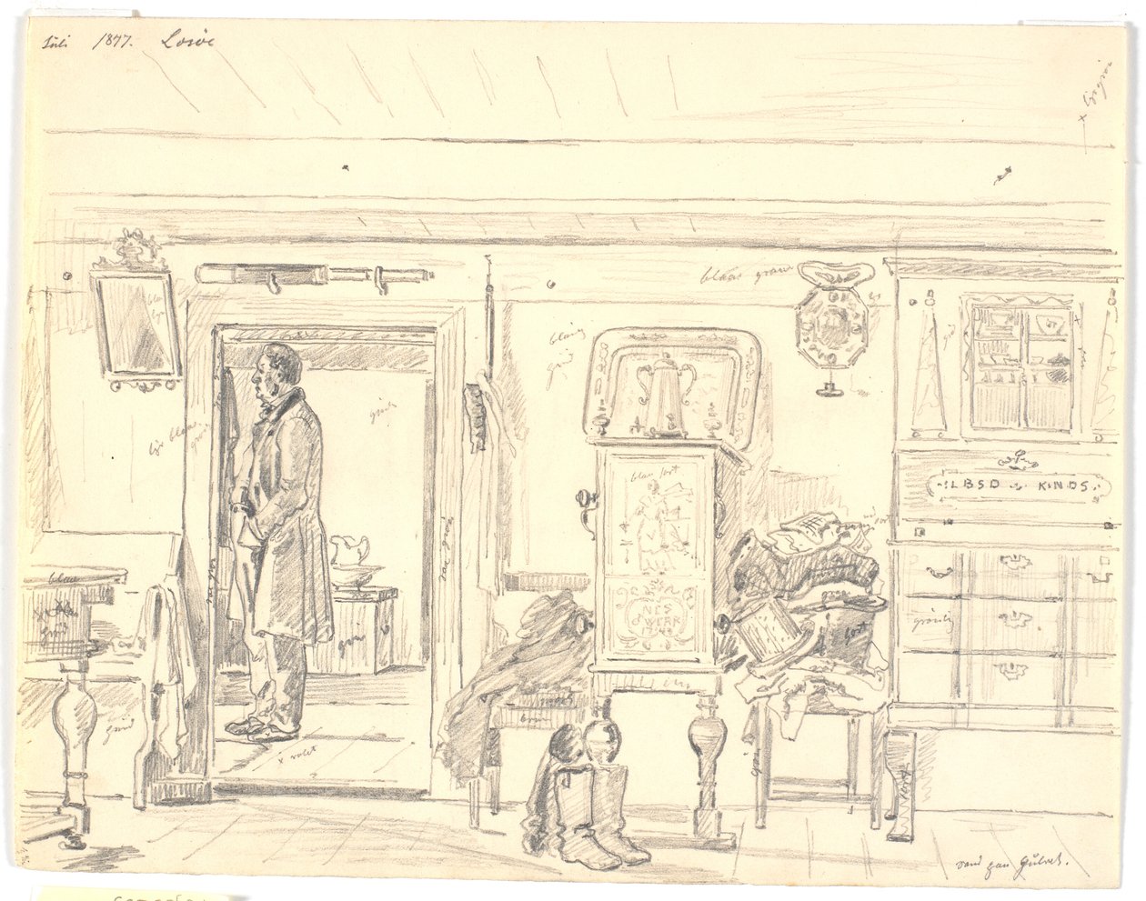 Casa de fazenda com homem de pé, Læsø de Martinus Rørbye