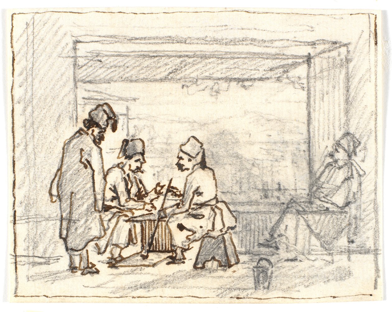 Oriental jogando tabuleiro de Martinus Rørbye