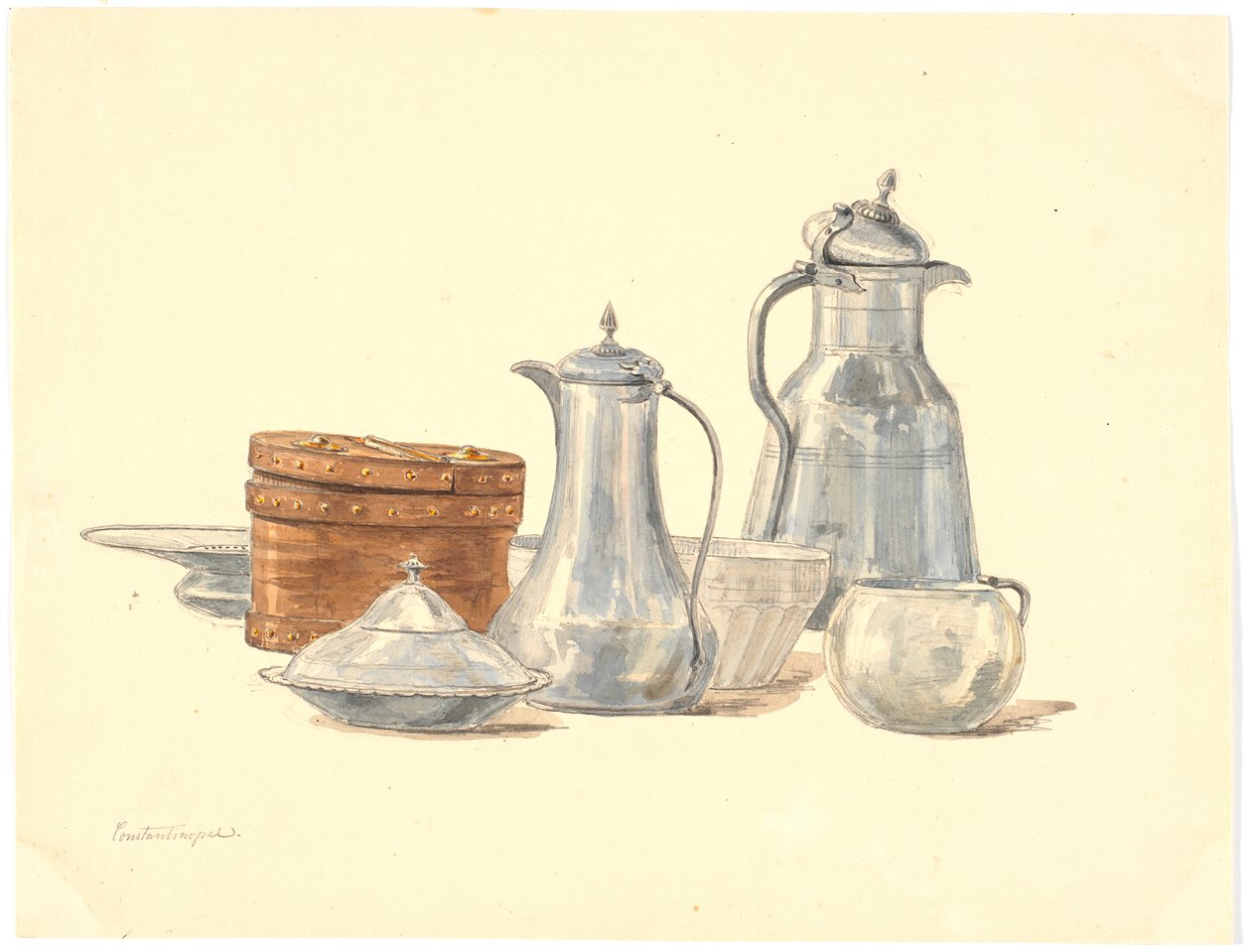 Recipientes e jarros turcos de Martinus Rørbye