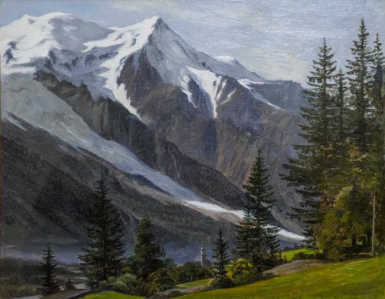 Vista de Chamonix e do Monte Branco de Martinus Rorbye
