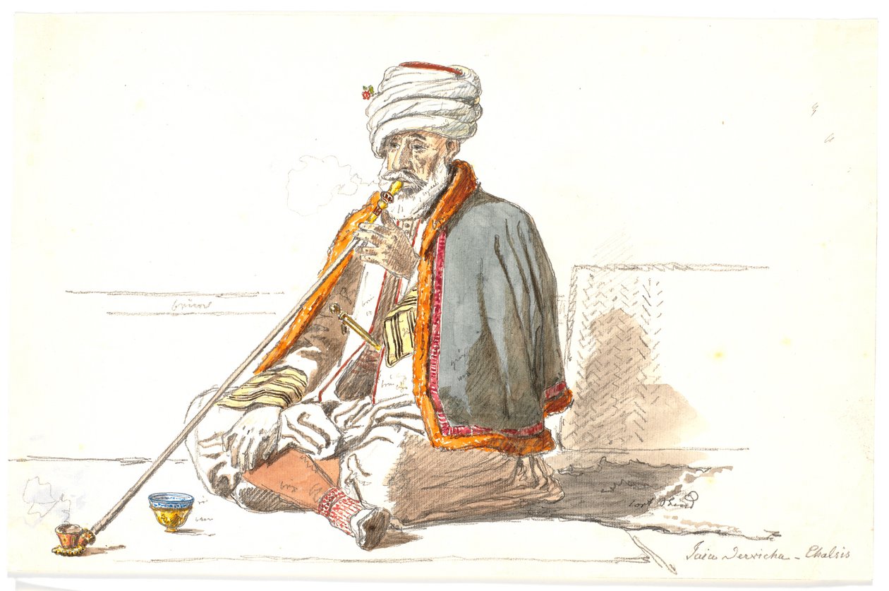 Um fumante de ópio turco (Jaia Dervicha) em Chalkis de Martinus Rørbye