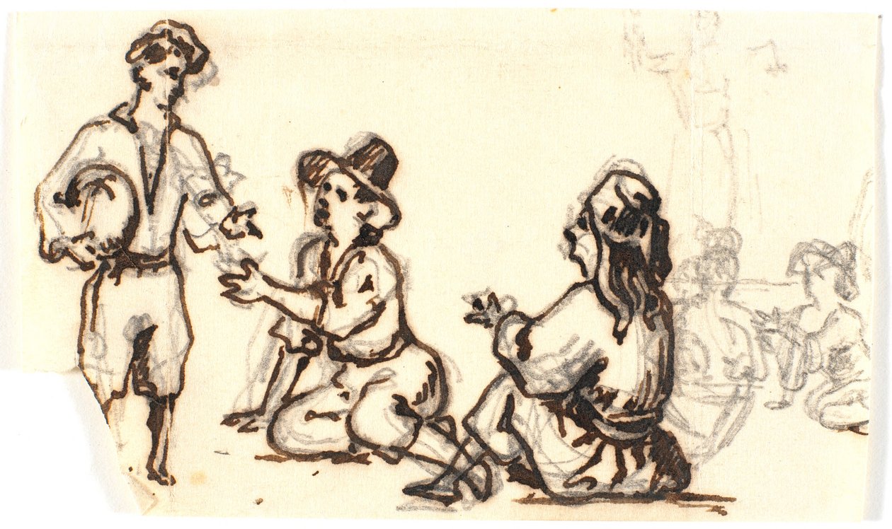 esboços de figuras italianas de Martinus Rørbye