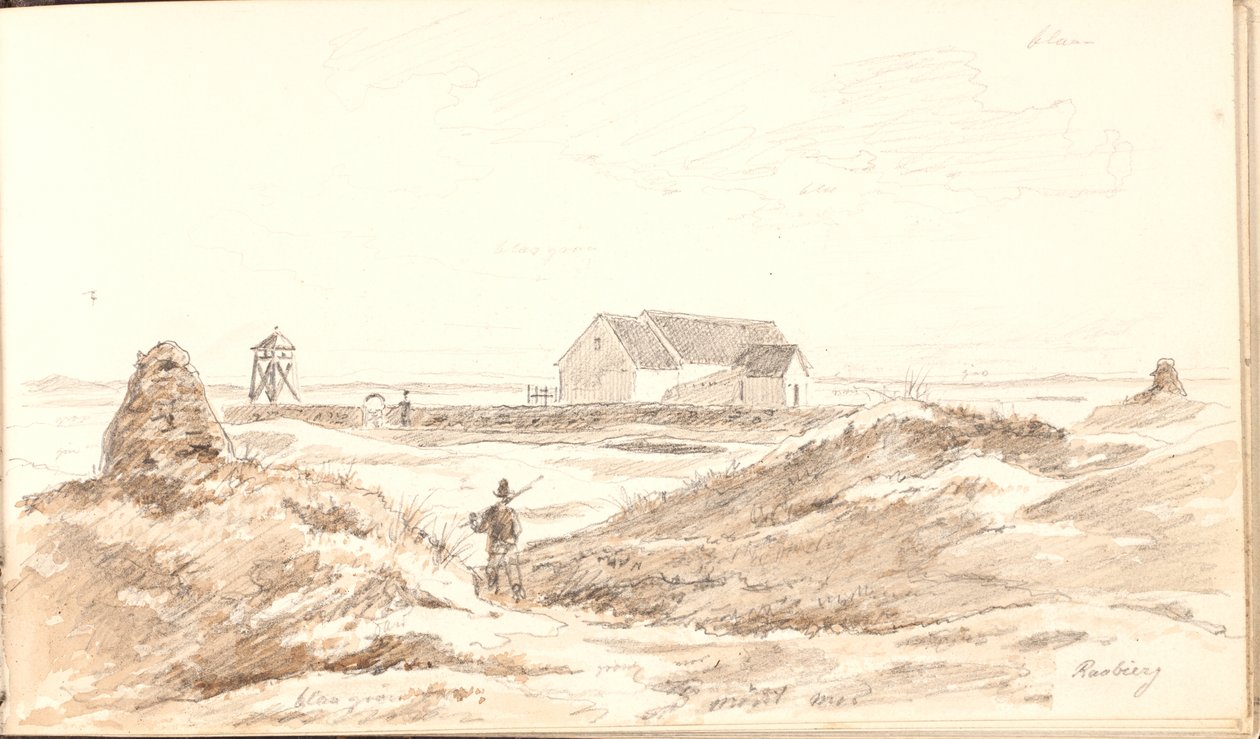Paisagem de dunas na Igreja Råbjerg de Martinus Rørbye