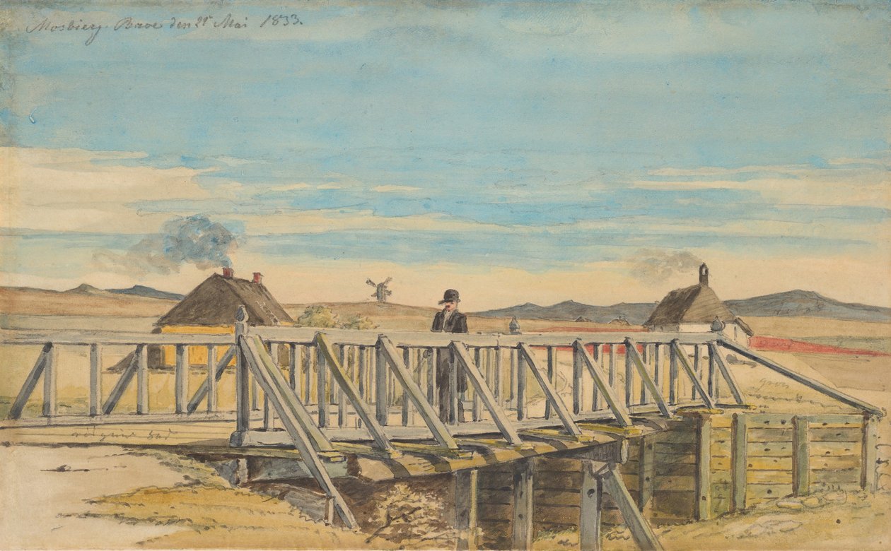 Paisagem com uma ponte perto de Mosbjerg, 1833. de Martinus Rørbye