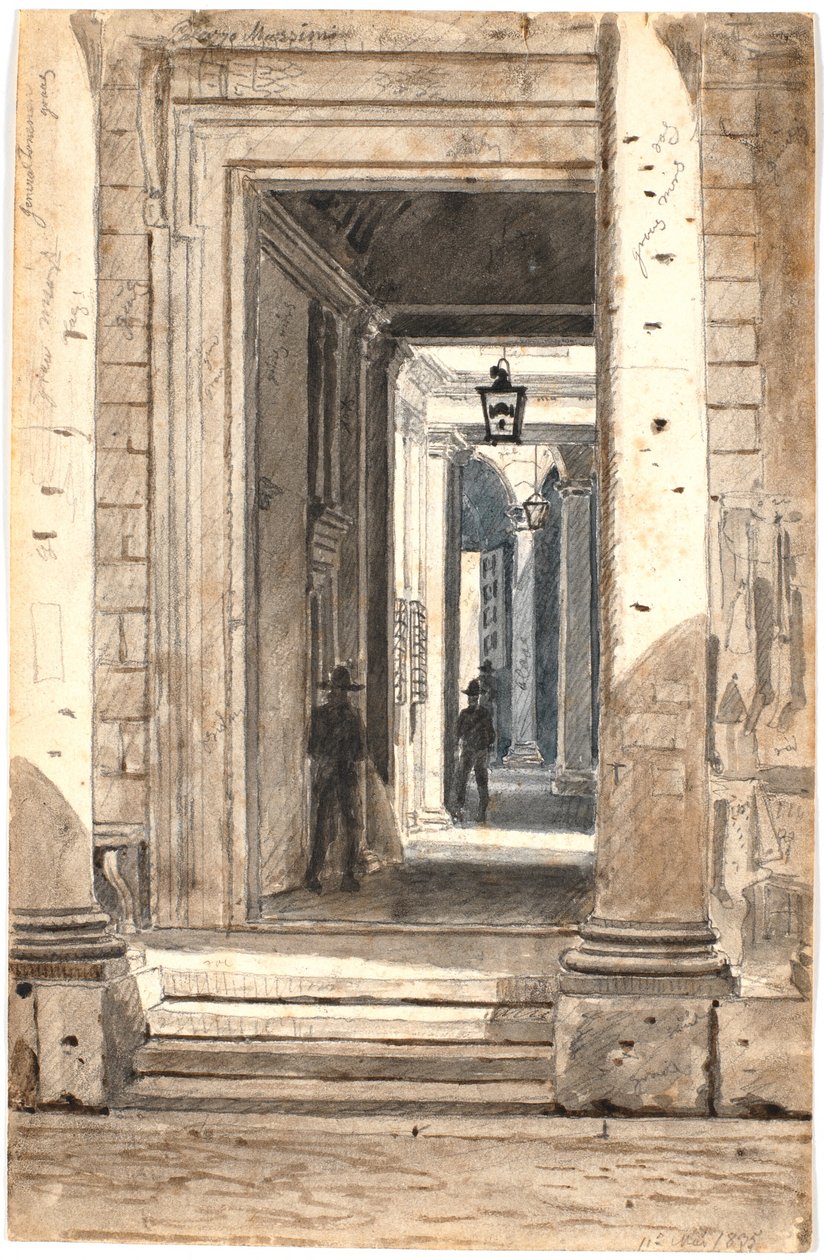 Palácio Massimo alle Colonne. Rom 1835 de Martinus Rørbye