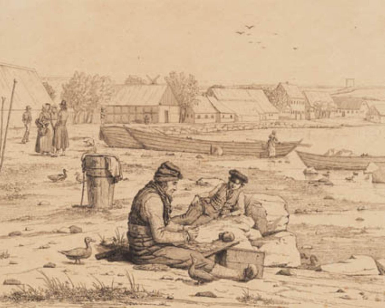 Strandgaden em Thisted. 1830 de Martinus Rørbye