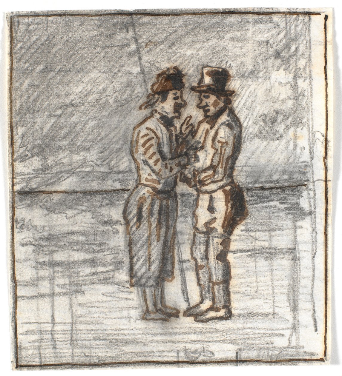Dois Skagboers em conversa à beira-mar de Martinus Rørbye