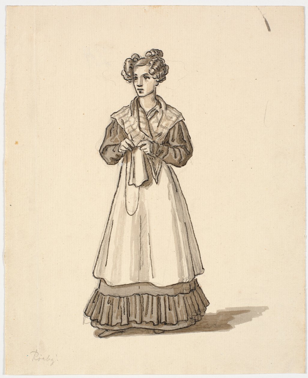 Garota de pé com roupas de tricô de Martinus Rørbye