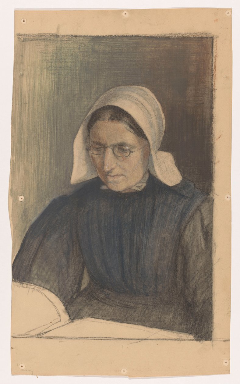Mulher de leitura em traje Gooi de Martinus van Regteren Altena