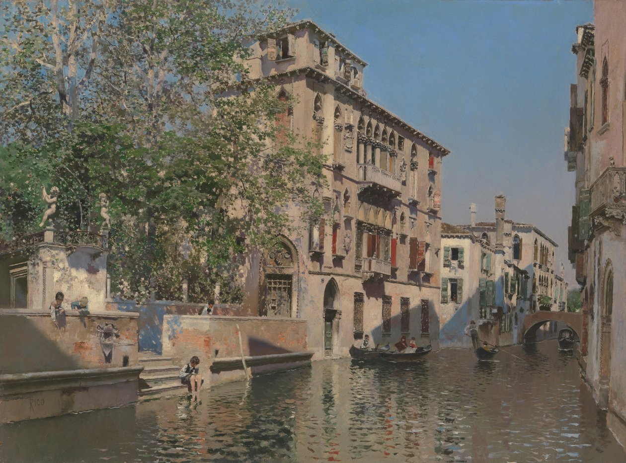 Um canal em Veneza, c.1875 de Martín Rico y Ortega