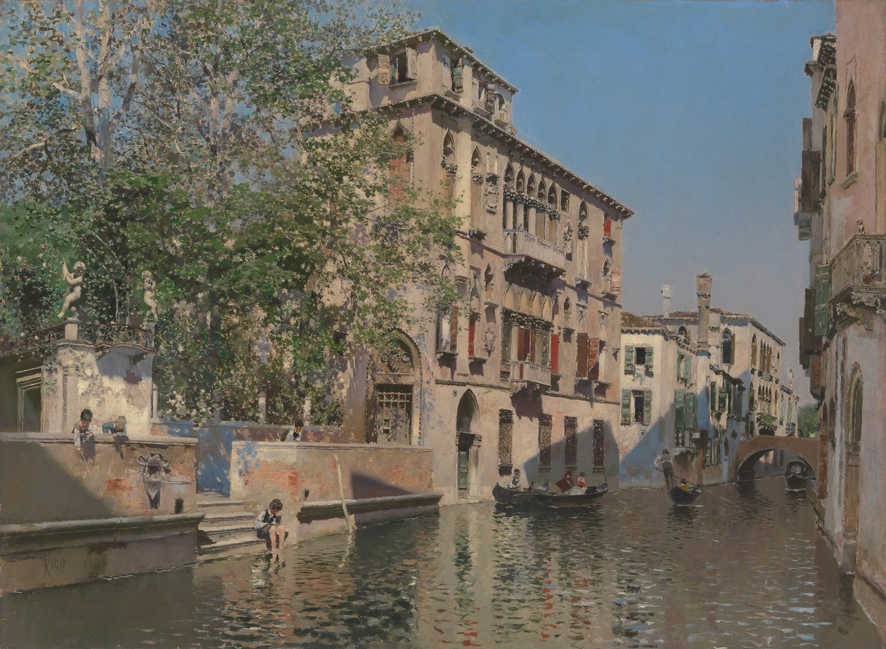 Um Canal em Veneza, ca. 1875. de Martín Rico y Ortega
