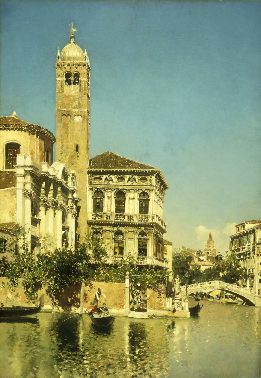 Uma cena do canal veneziano de Martín Rico y Ortega