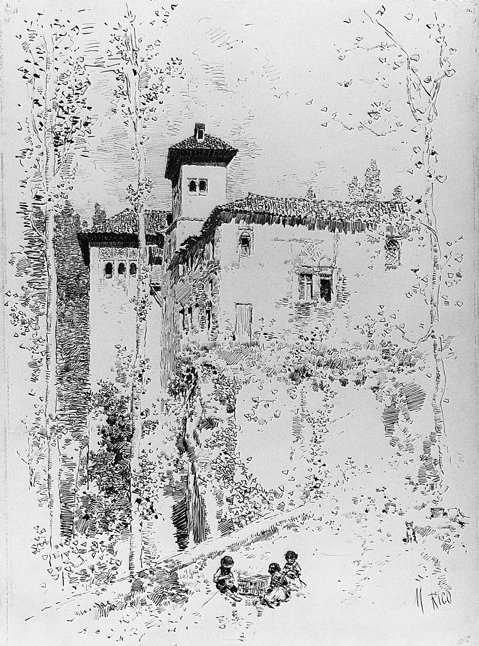 Desenho preparatório para "Torre das Senhoras" de Martín Rico y Ortega