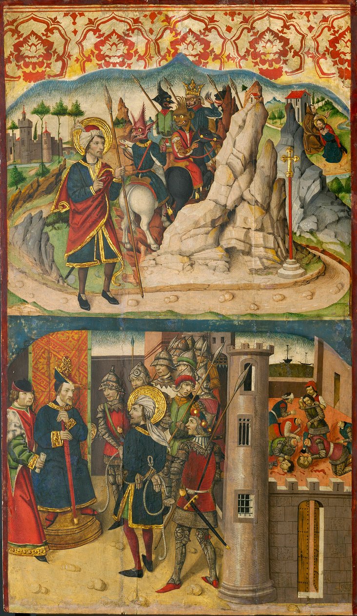 São Cristóvão Encontra Satanás; São Cristóvão perante o Rei da Lycia de Martín de Soria