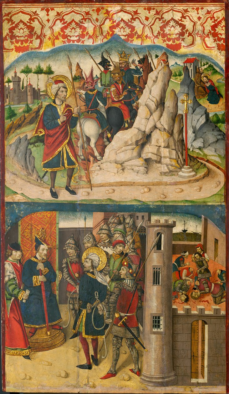 São Cristóvão encontra Satanás, São Cristóvão perante o Rei de Lícia, 148085. de Martín de Soria