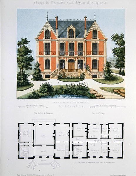 Projecto de uma pequena casa de campo perto de Paris, gravado por Walter, placa 6 da 