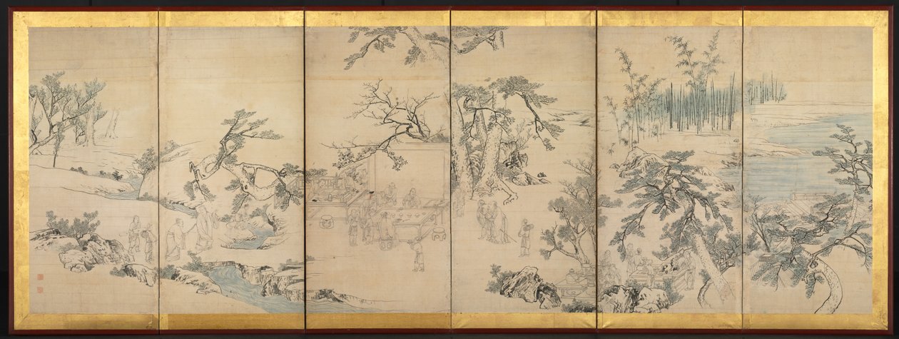 Encontro Literário no Pavilhão das Orquídeas, final dos anos 1700. de Maruyama Okyo