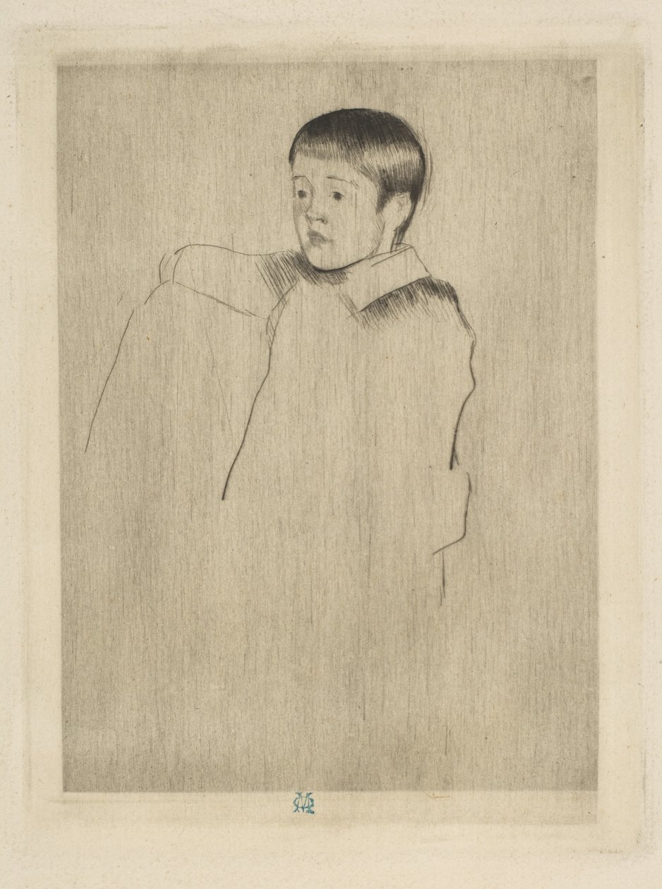 Robert sentado, virado para a esquerda de Mary Cassatt