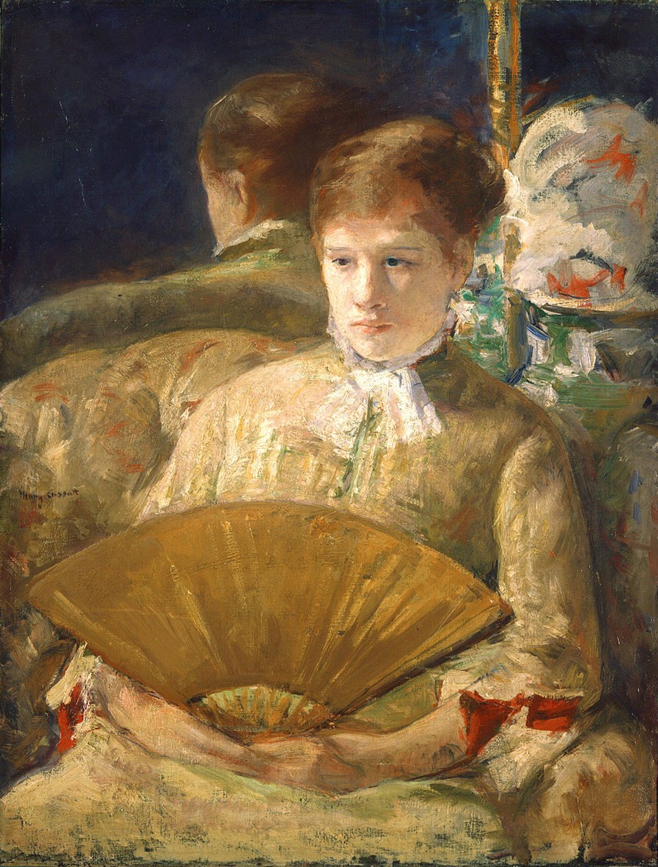 Mulher, com, um, ventilador de Mary Cassatt