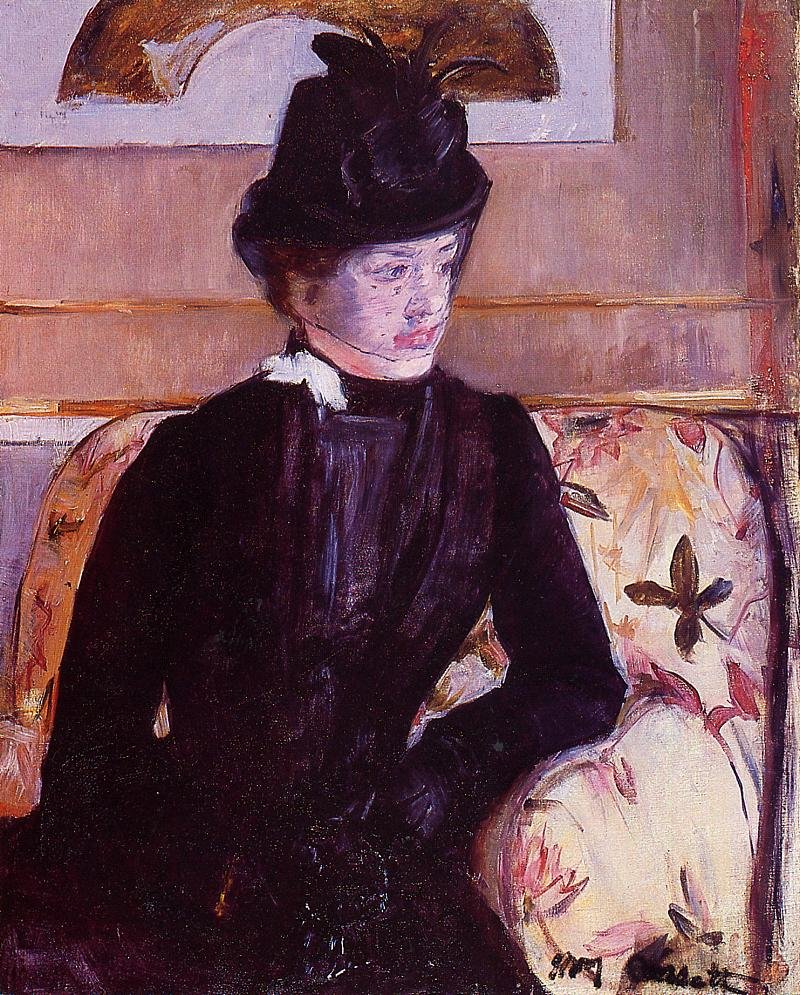 Mulher jovem, em, pretas de Mary Cassatt