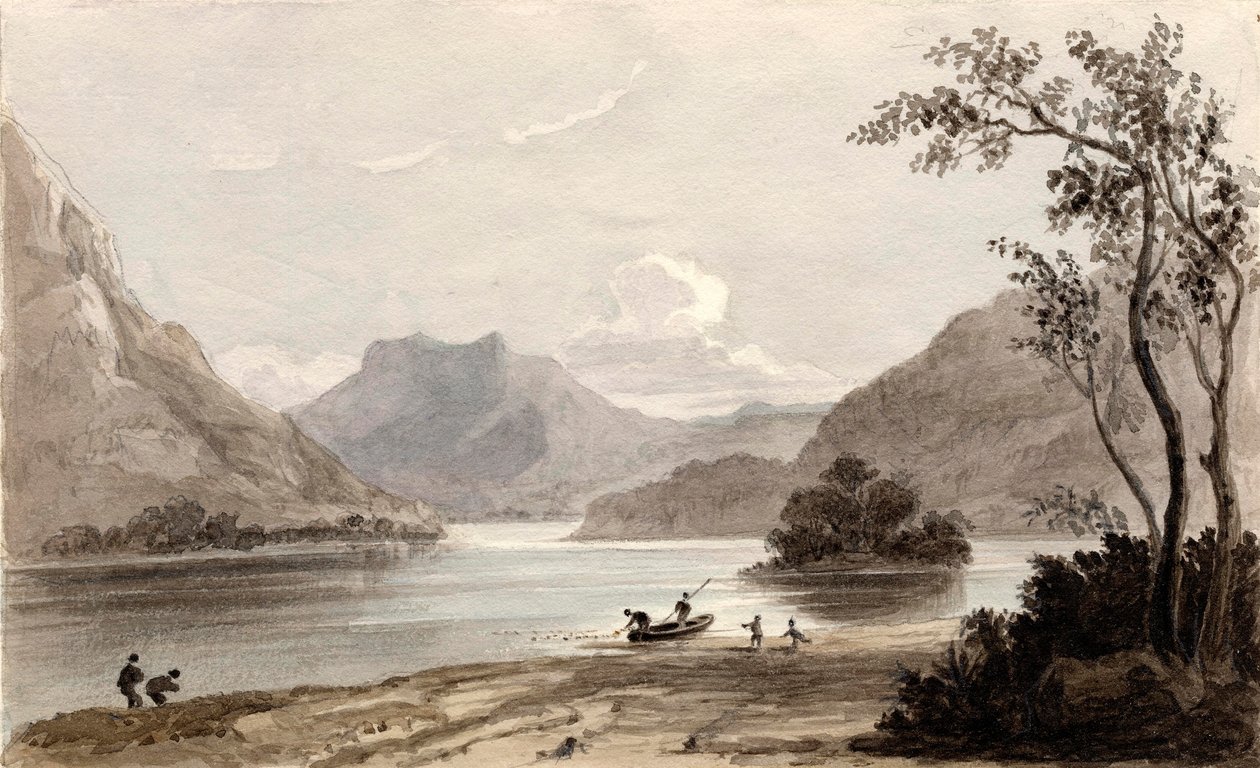 Loch Erne, 1826-27 (lápis e wc no papel) de Mary Elizabeth Monck