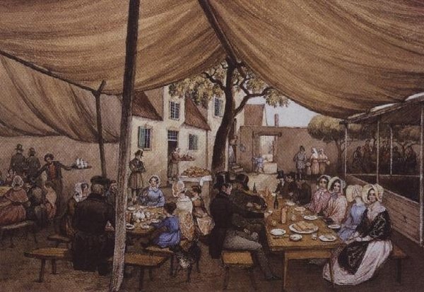 Um café ao ar livre na Alemanha, provavelmente na Speyer de Mary Ellen Best