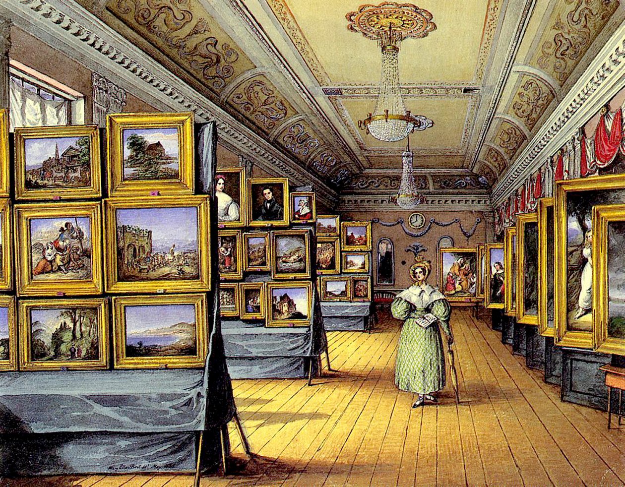 A Exposição, 1835 (wc e lápis sobre papel) de Mary Ellen Best