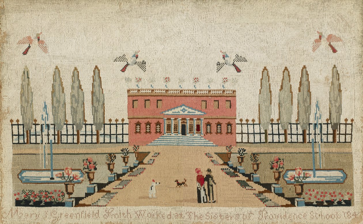 Imagens de lã, c. 1843 (lã e seda em linho) de Mary J. Greenfield Smith
