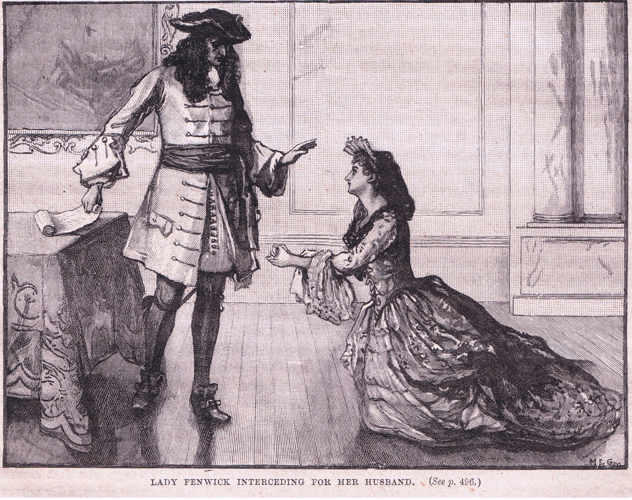 Lady Fenwick intercedendo por seu marido AD 1696 de Mary L. Gow