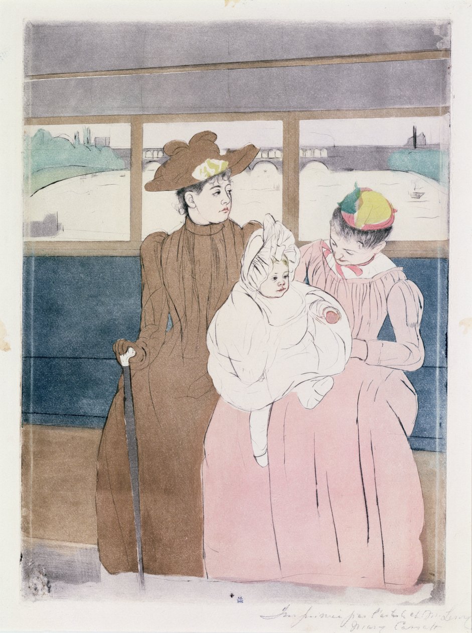 No Omnibus (The Tramway) 1891 (gravura seca e gravura em terra macia) de Mary Cassatt
