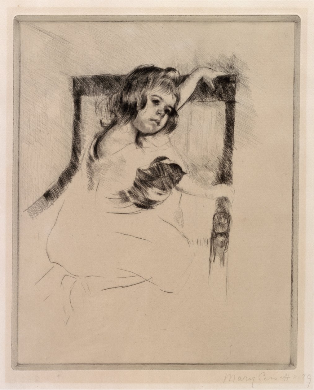 Ajoelhar-se em uma poltrona de Mary Cassatt