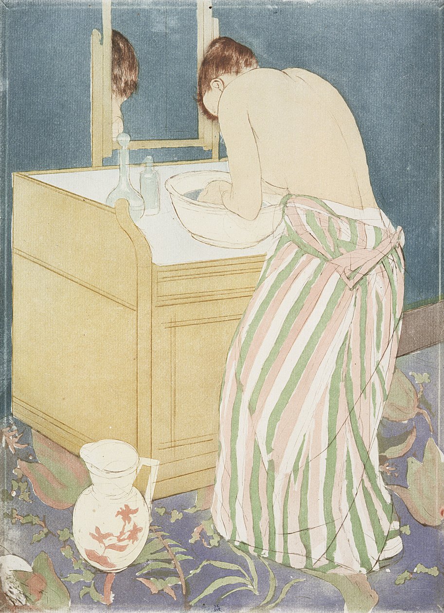 La Toilette, c.1891 (ponto de seca e aquatinta sobre papel) de Mary Cassatt