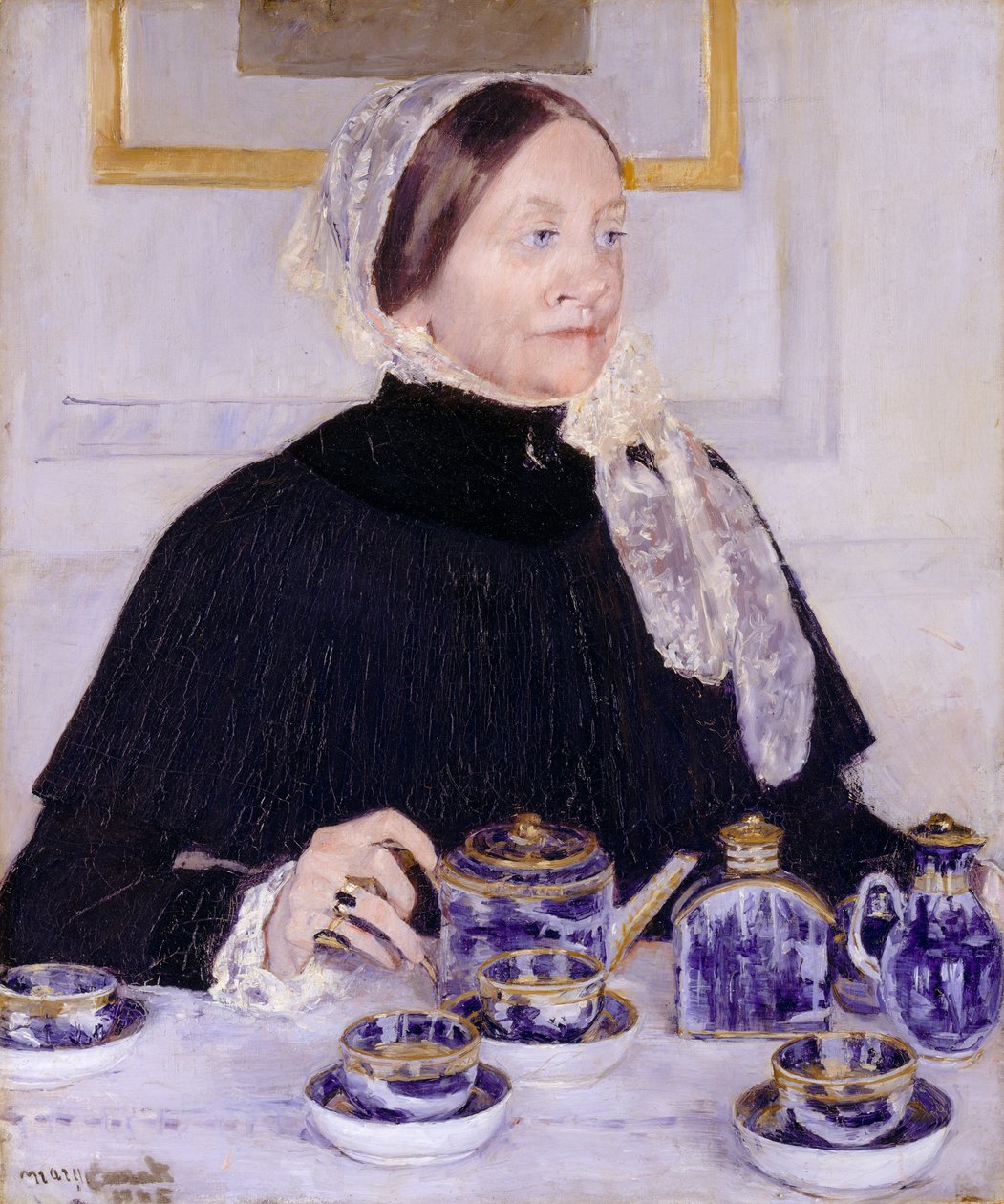 Senhora na mesa de chá, 1883-5 de Mary Cassatt