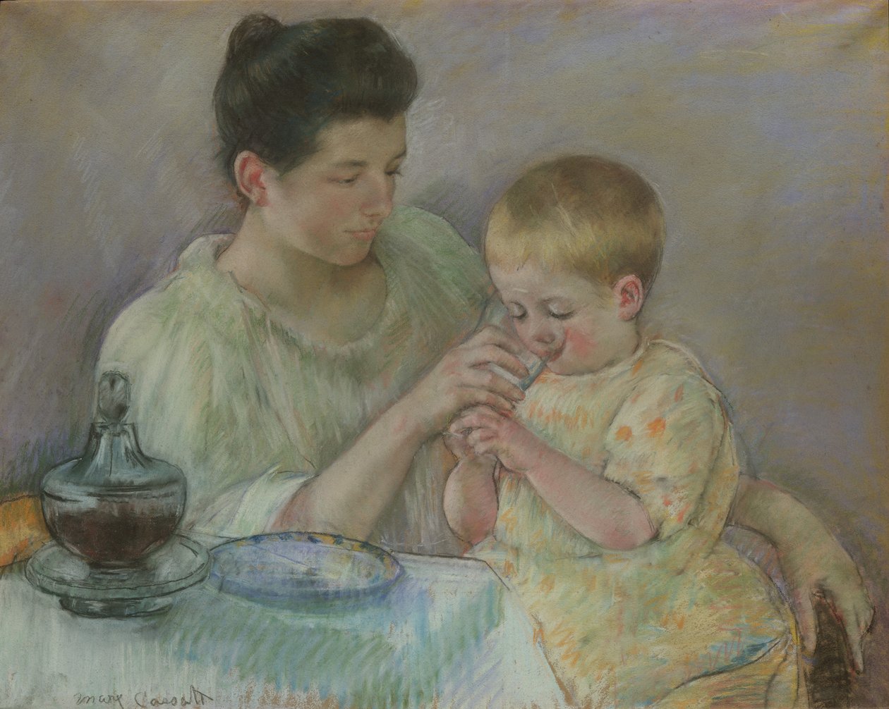 Mãe alimentando criança, 1898 de Mary Cassatt